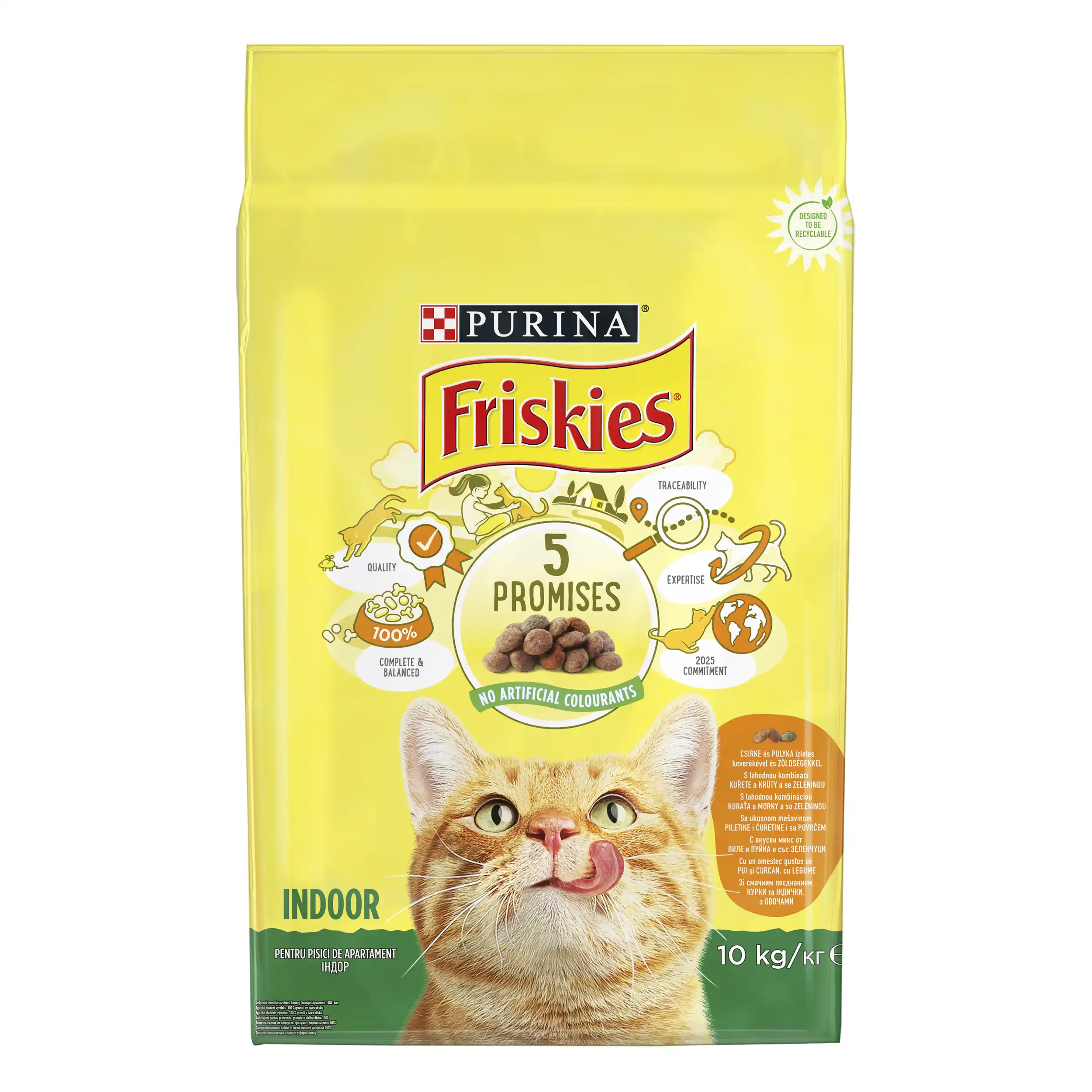Purina Friskies Indoor cu Pui și Legume Pisici 10kg