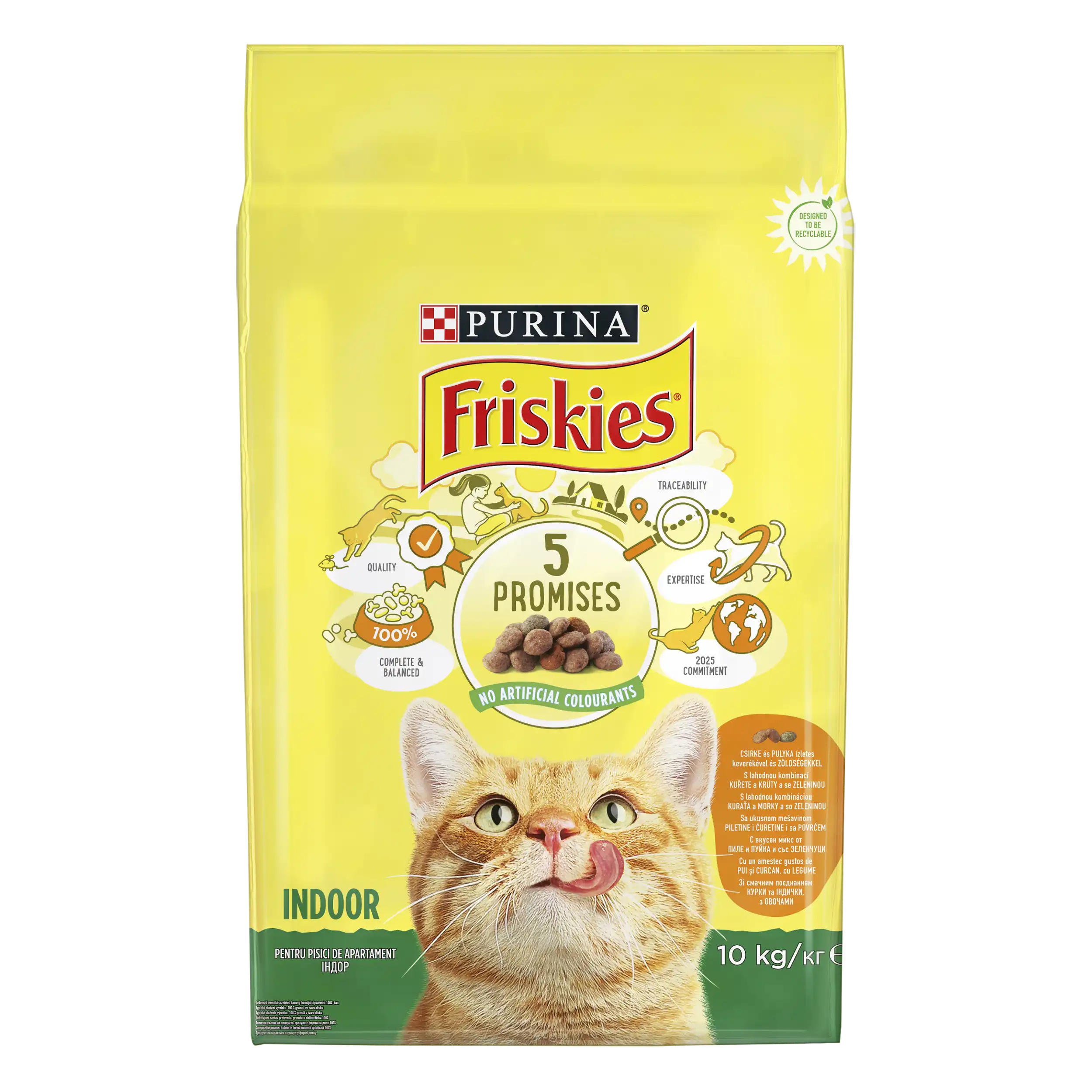 Purina Friskies Indoor cu Pui și Legume Pisici 10kg