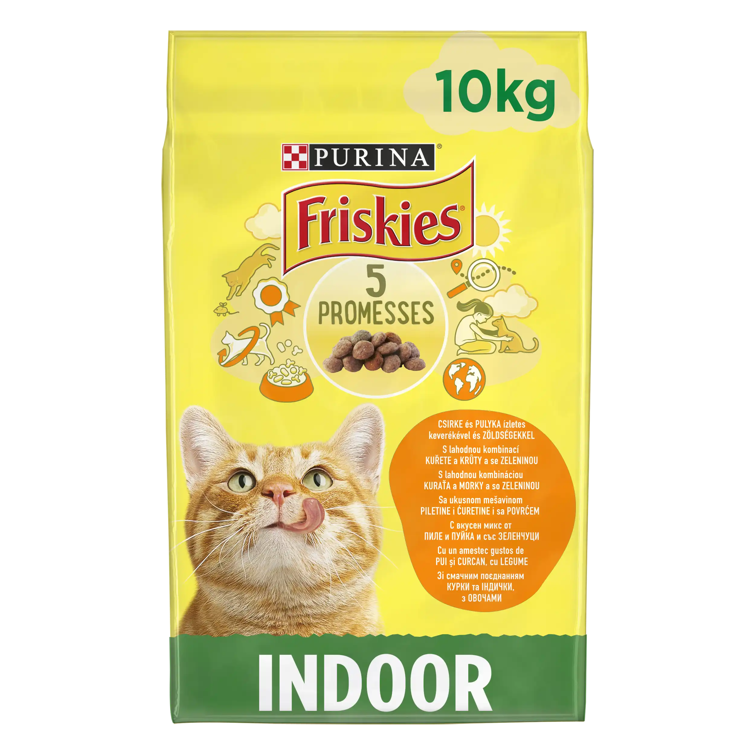 Purina Friskies Indoor cu Pui și Legume Pisici 10kg