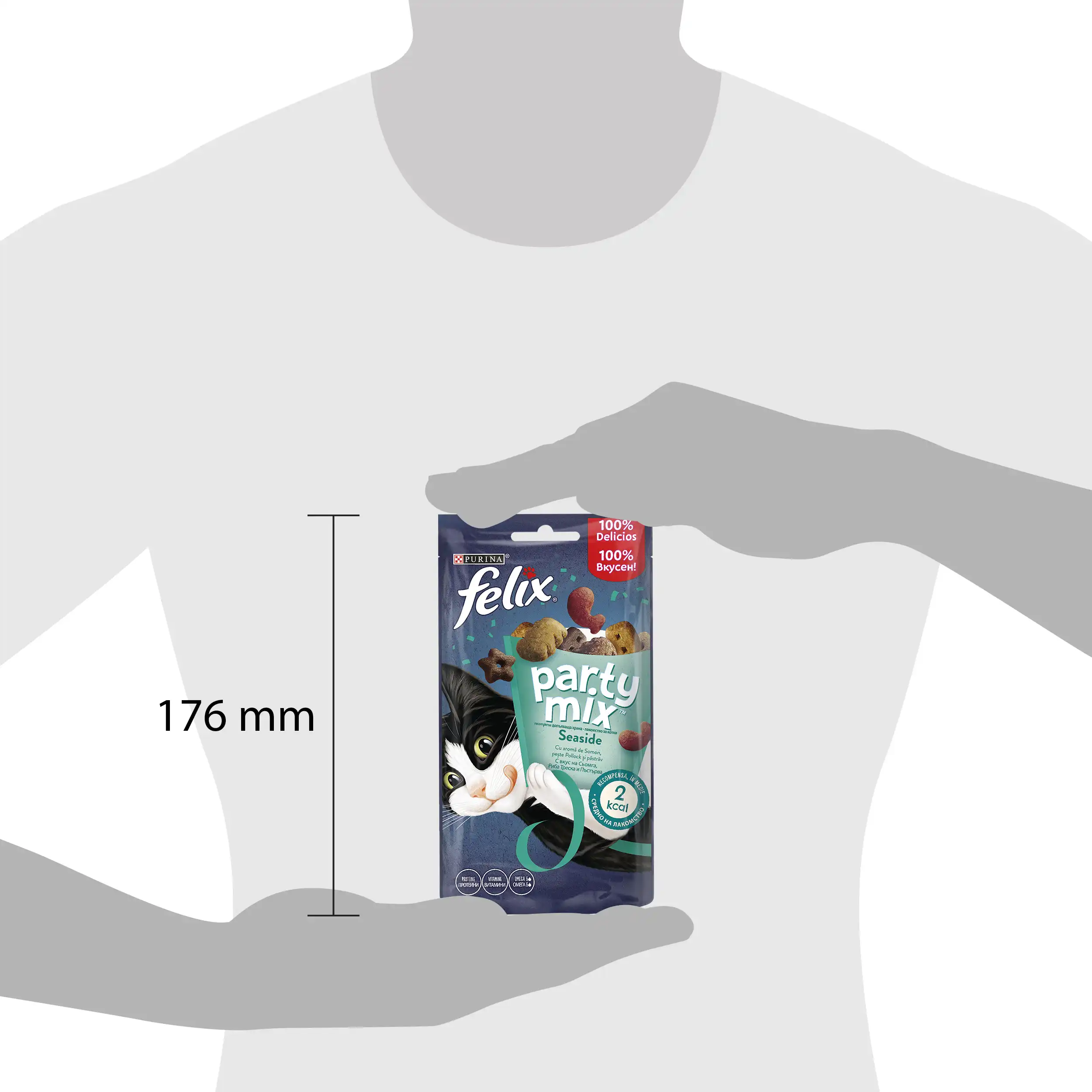 Purina Felix Party Mix Seaside cu Somon Pește Pollock și Păstrăv Pisici 60g