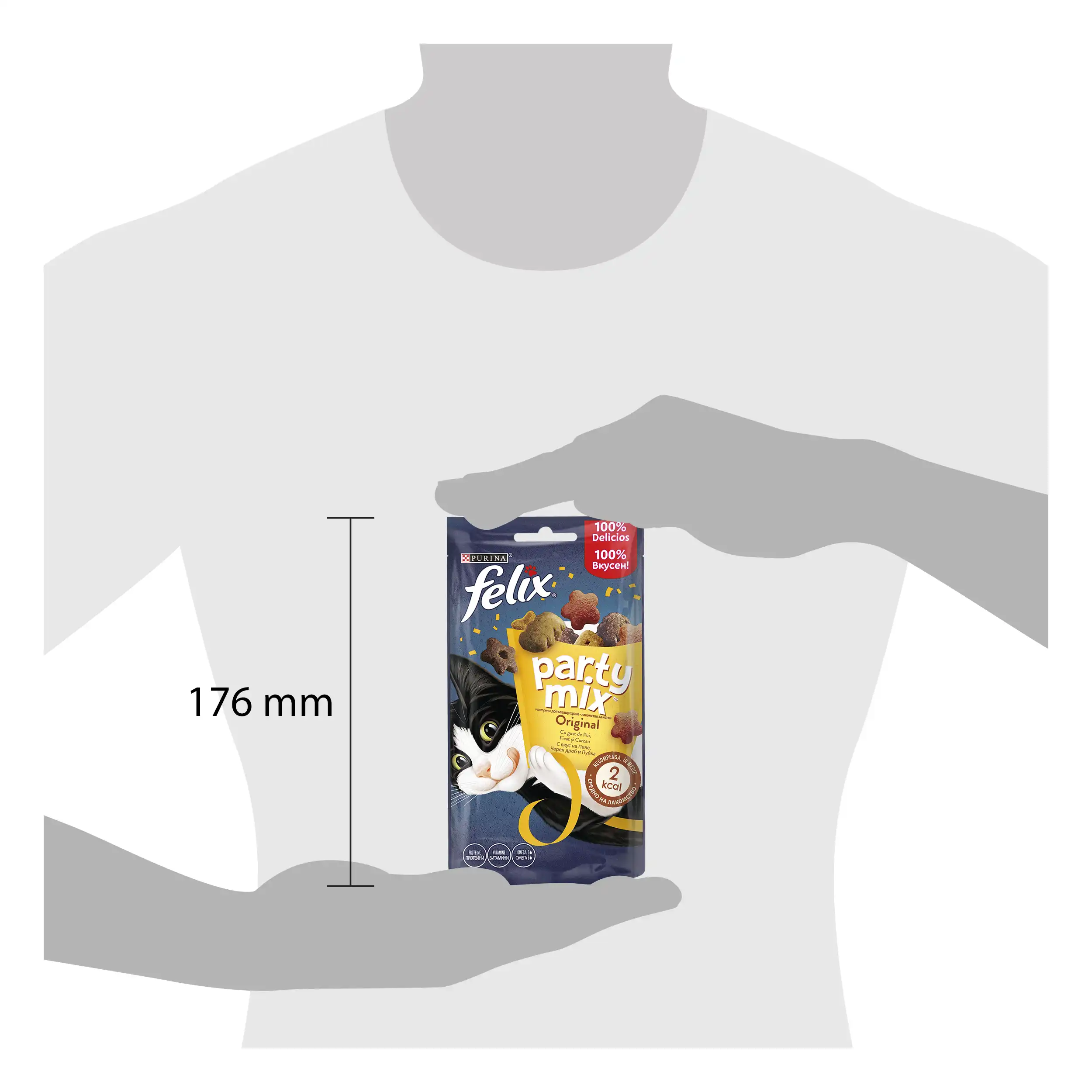 Purina Felix Party Mix Original cu Pui Ficat și Curcan Pisici 60g