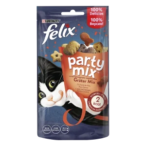 Purina Felix Party Mix Mixed Grill cu Vită Pui și Somon Pisici 60g