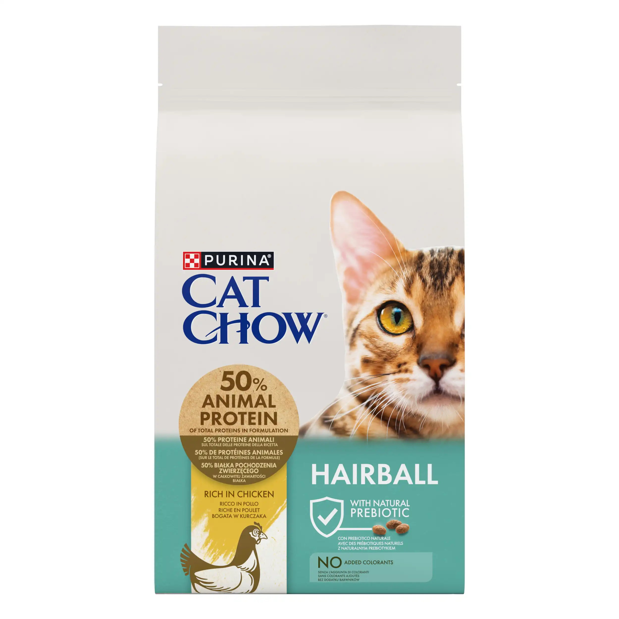 Purina Cat Chow Hairball Control cu Pui Pisici 1.5kg