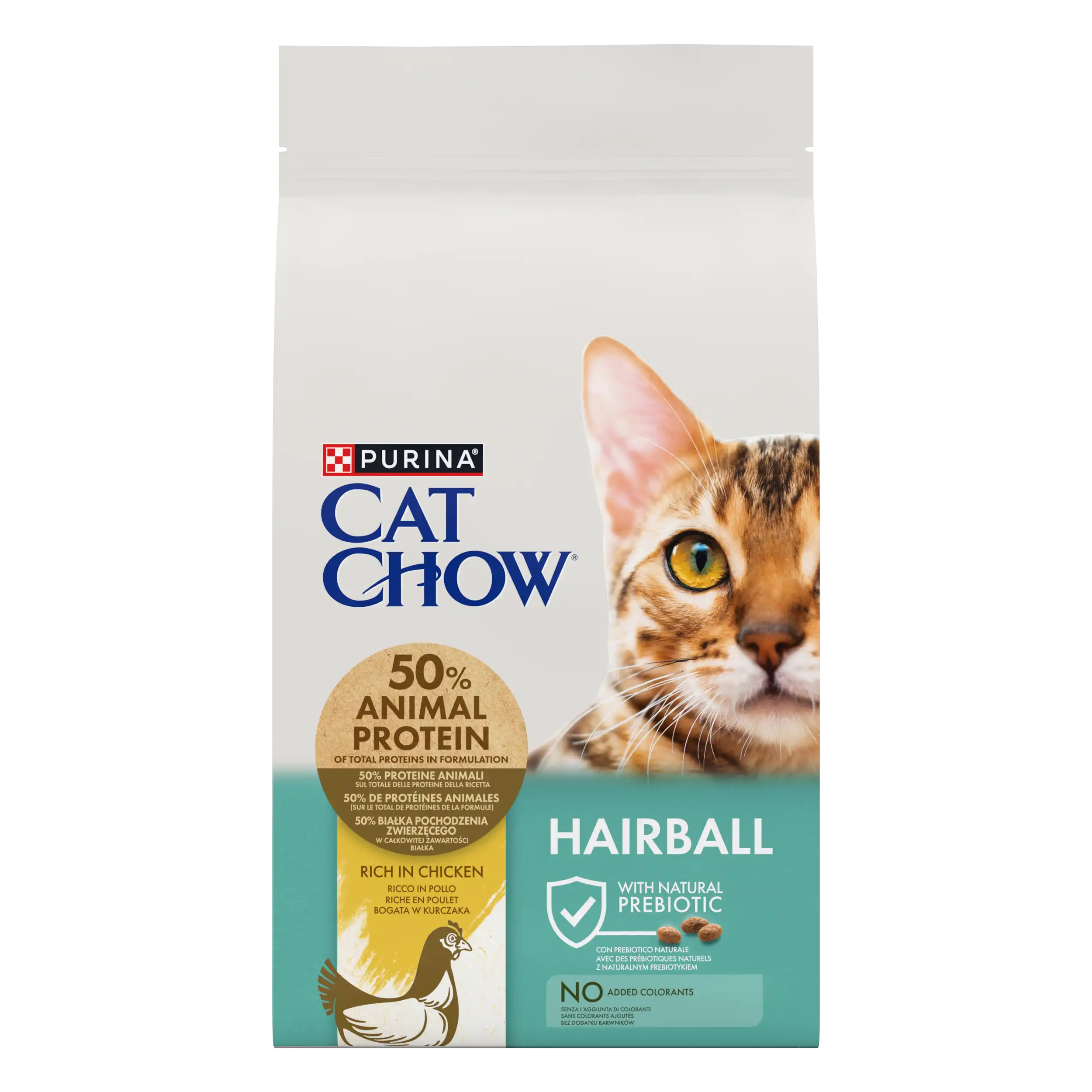 Purina Cat Chow Hairball Control cu Pui Pisici 1.5kg