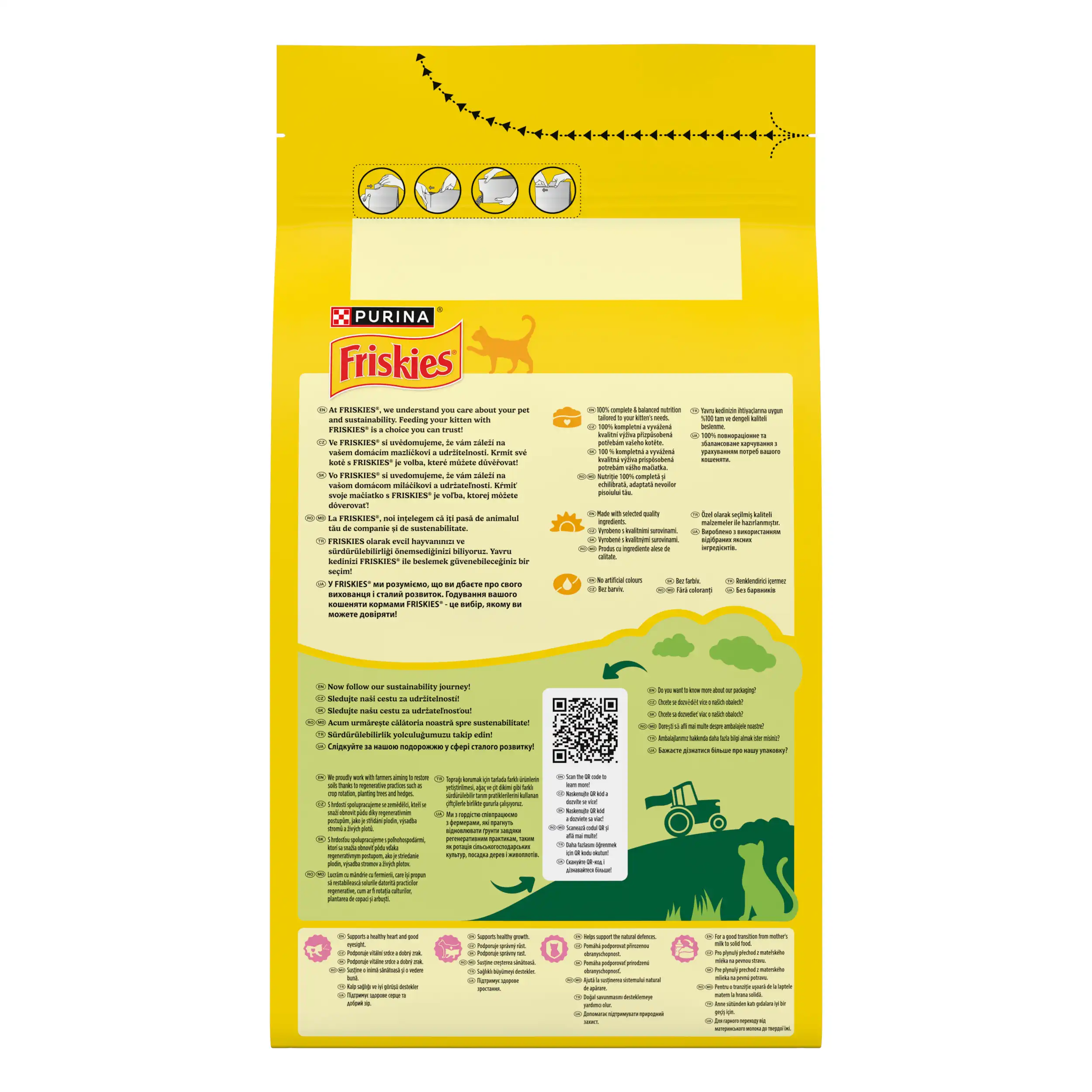 Purina Friskies Junior cu Pui Curcan Legume și Lapte Pisici 1.5kg