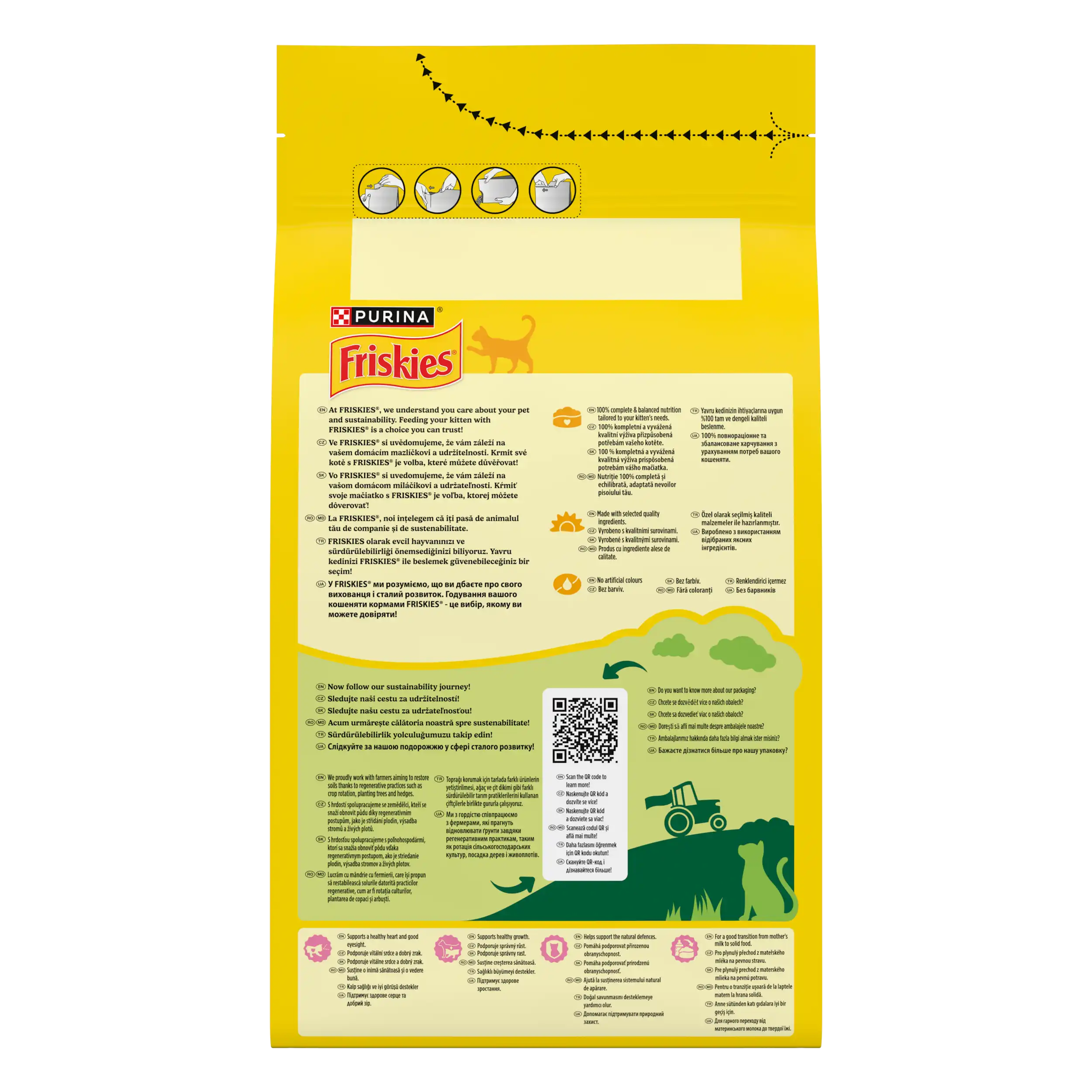 Purina Friskies Junior cu Pui Curcan Legume și Lapte Pisici 1.5kg