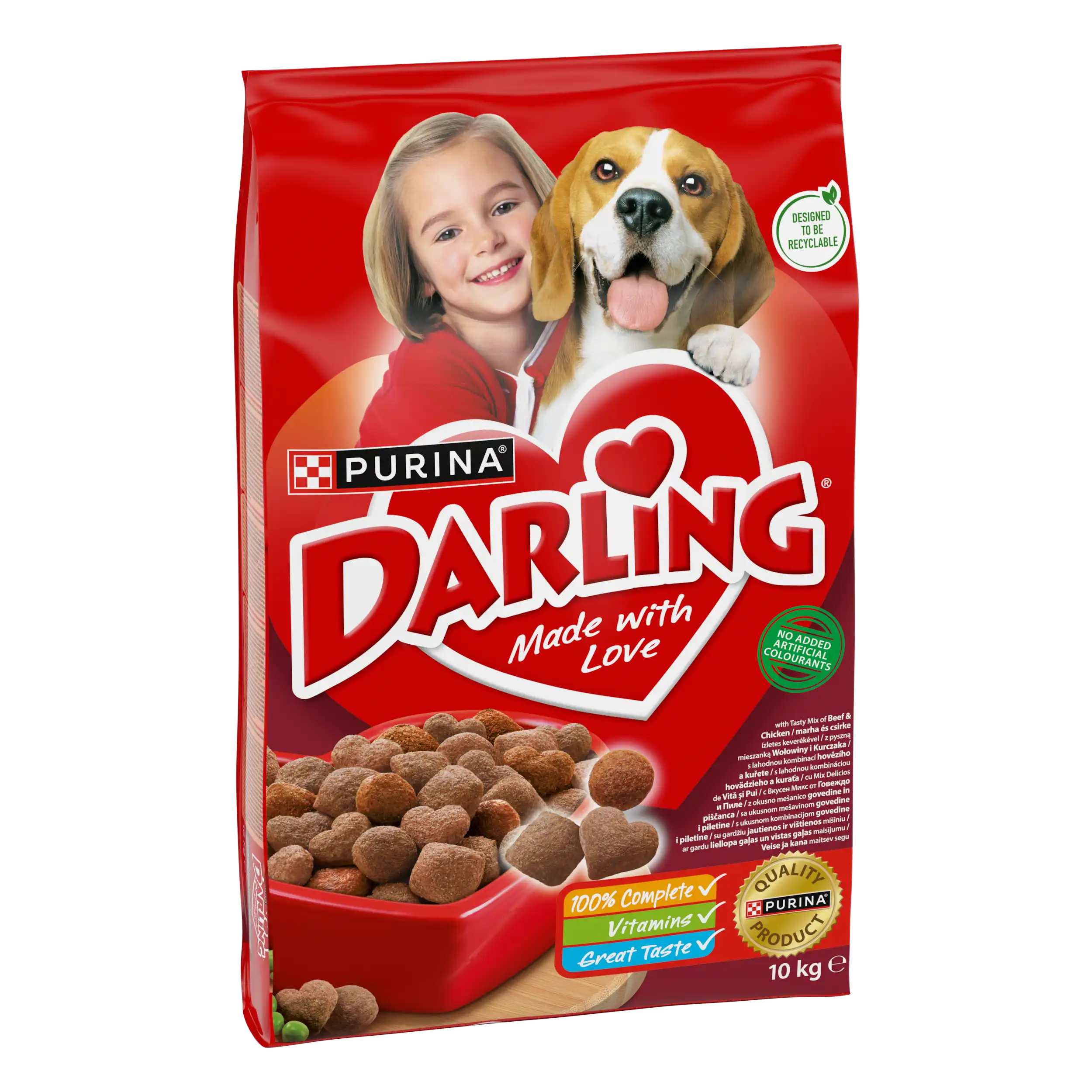 Purina Darling Adult cu Vită Pui și Legume Câini 10kg