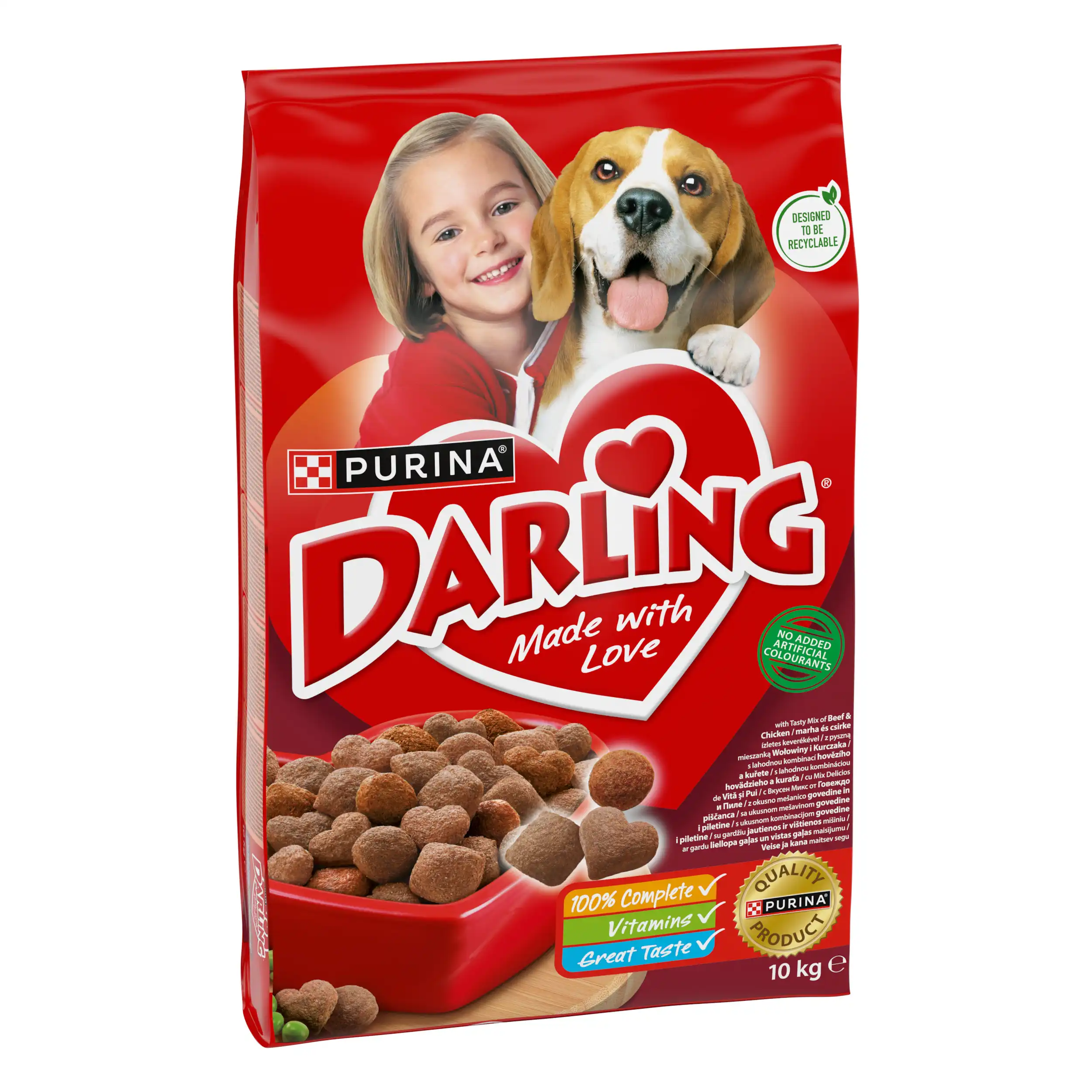 Purina Darling Adult cu Vită Pui și Legume Câini 10kg