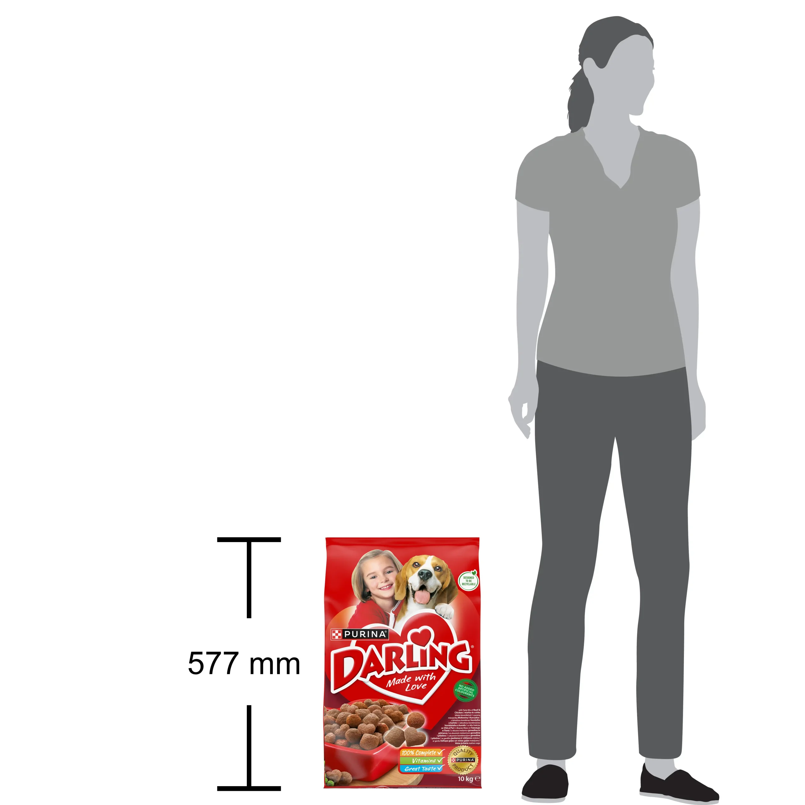 Purina Darling Adult cu Vită Pui și Legume Câini 10kg