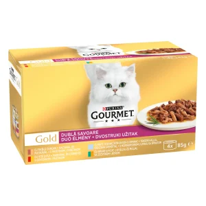 Purina Gourmet Gold Double Pleasure cu Vită și Pui și Rață și Curcan Pisici 340g