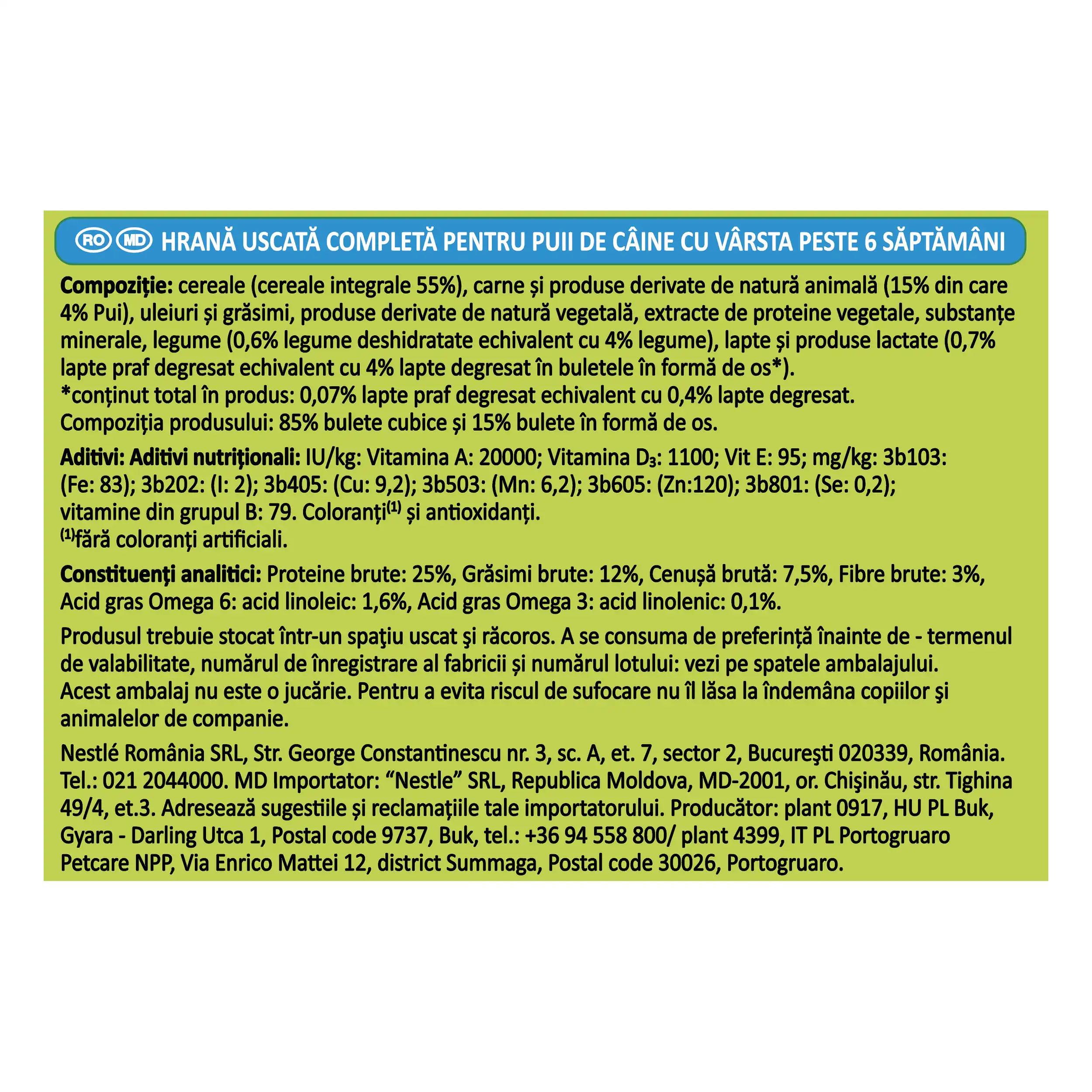 Purina Friskies Junior cu Pui și Legume Câini 2.4kg