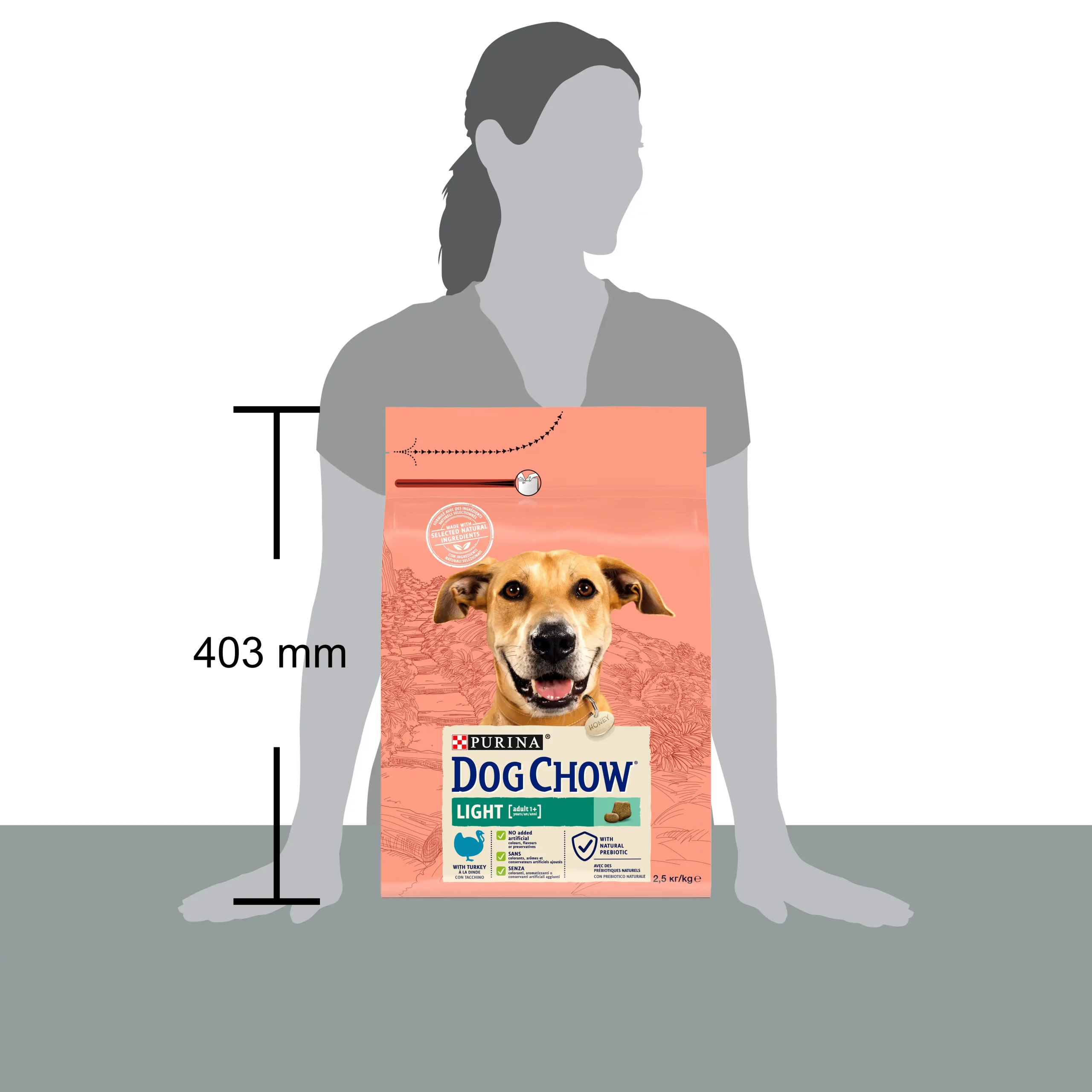 Purina Dog Chow Light cu Curcan Câini 2.5kg