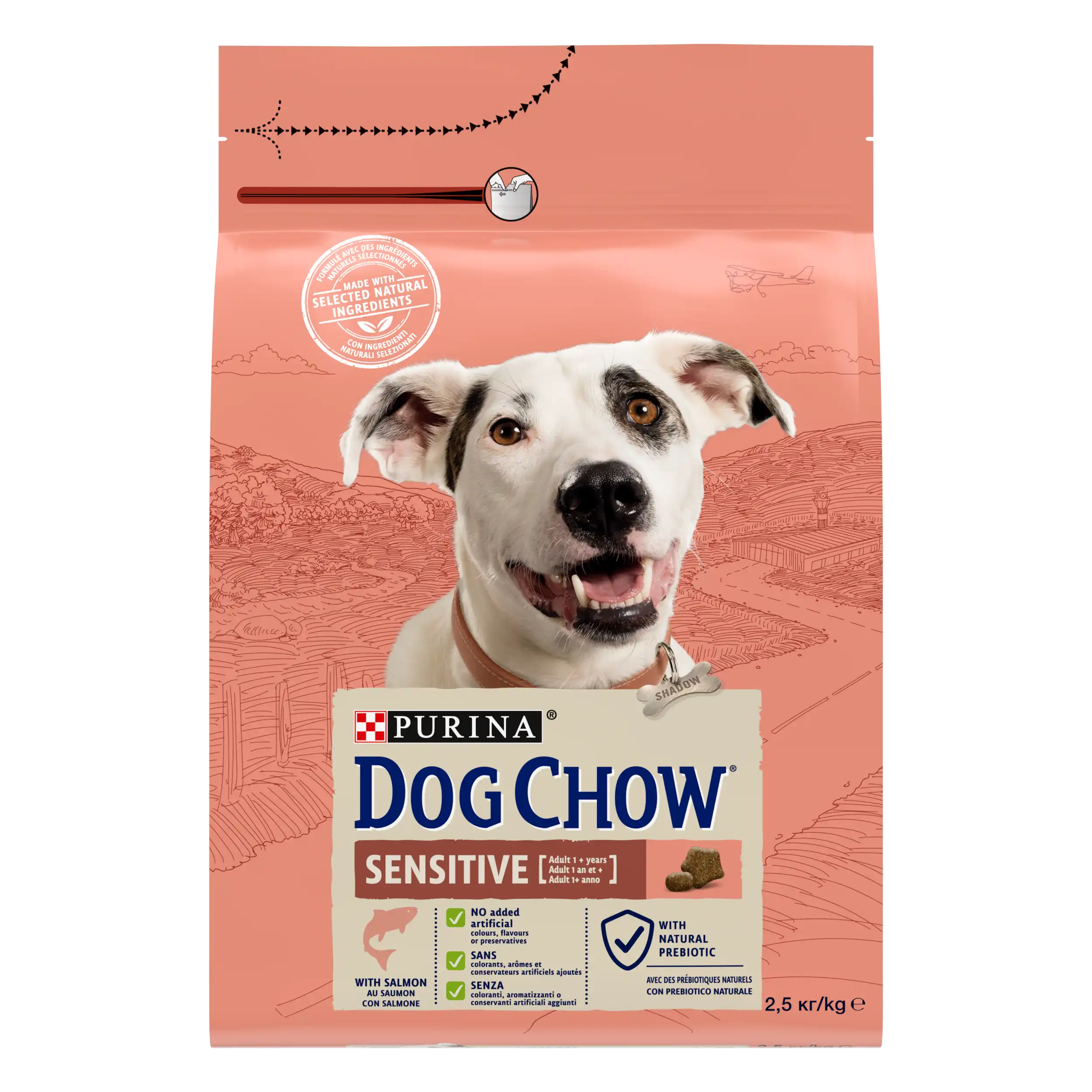 Purina Dog Chow Sensitive cu Somon Câini 2.5kg