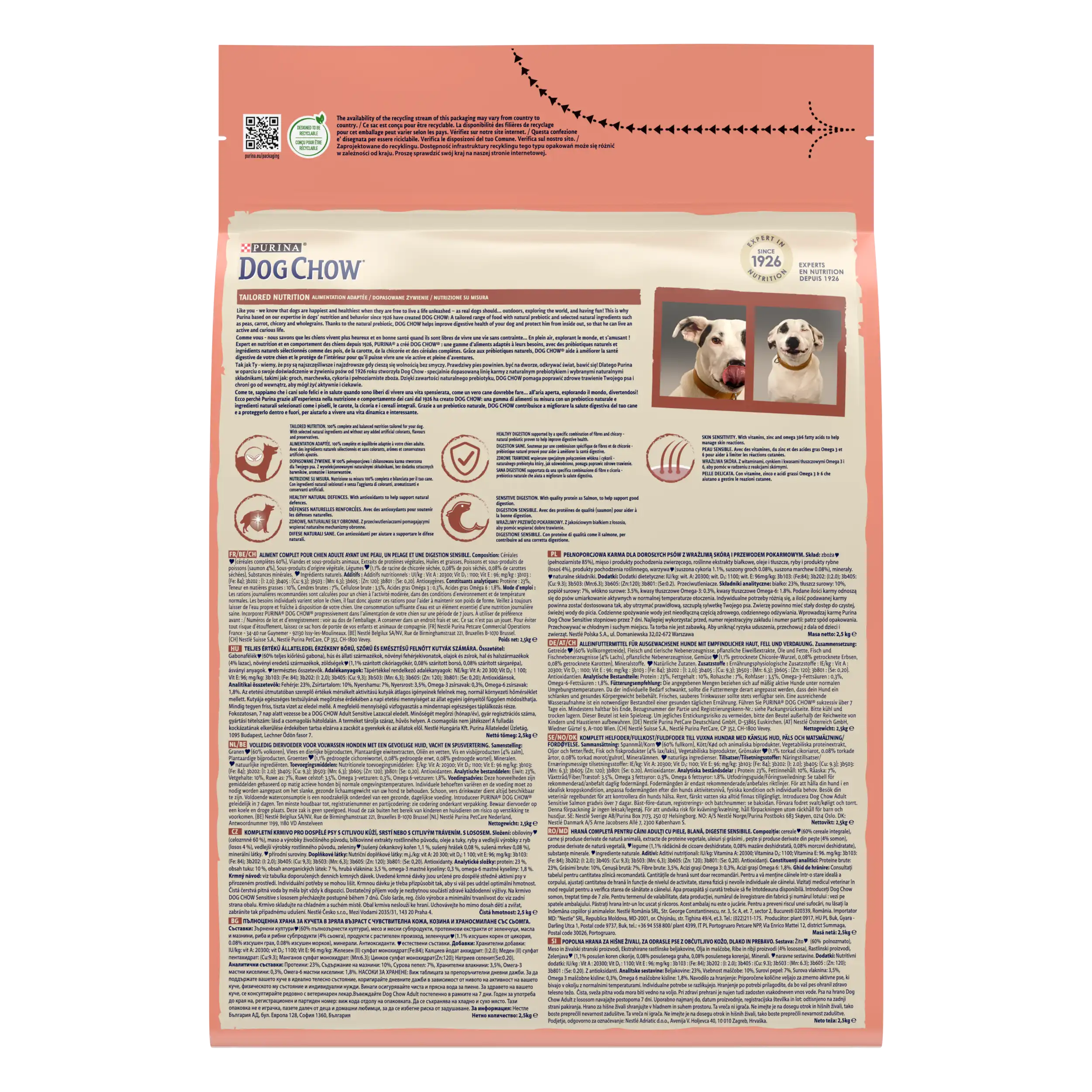 Purina Dog Chow Sensitive cu Somon Câini 2.5kg