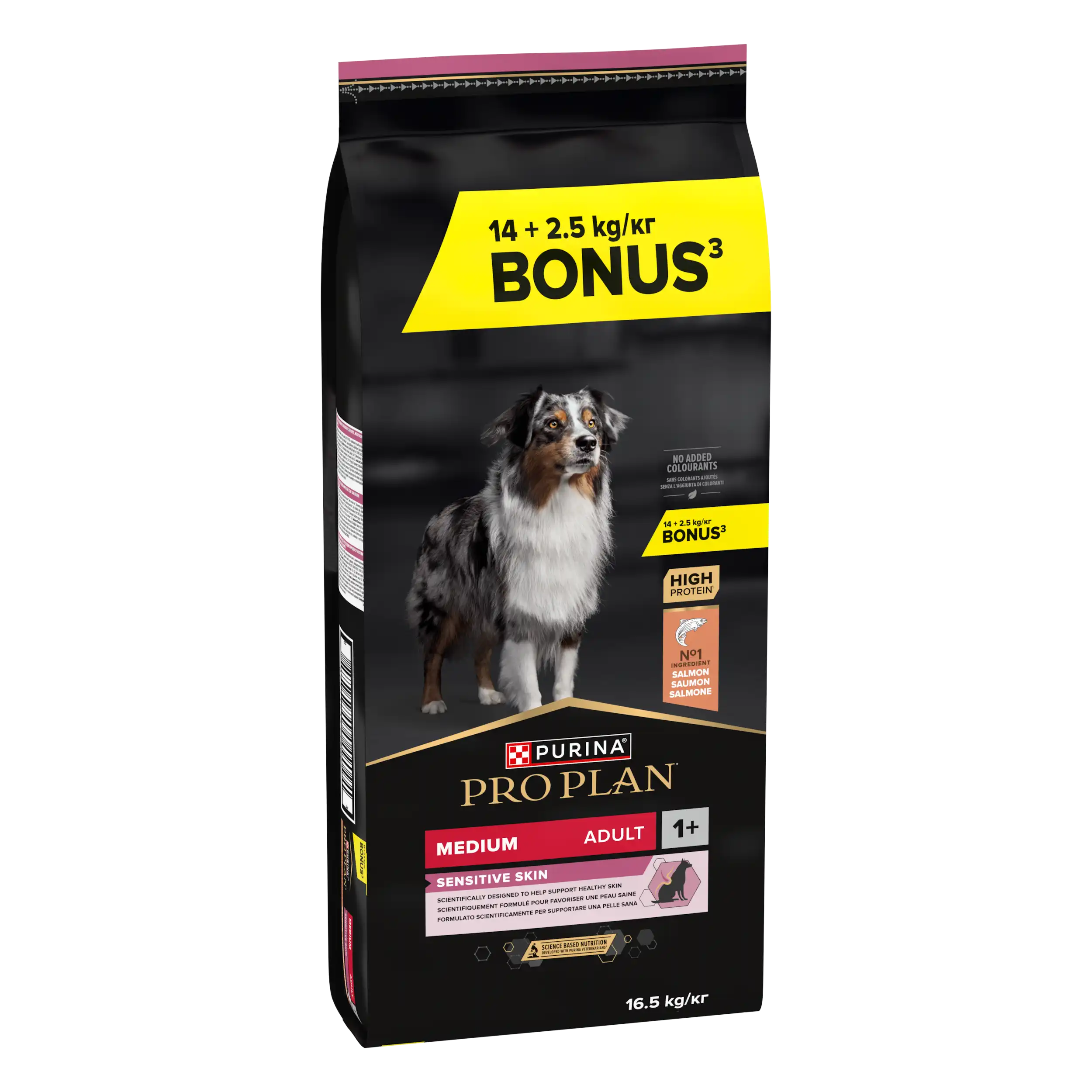 Purina Pro Plan Talie Medie Adult Piele Sensibilă cu Somon 14+ Câini 16.5kg