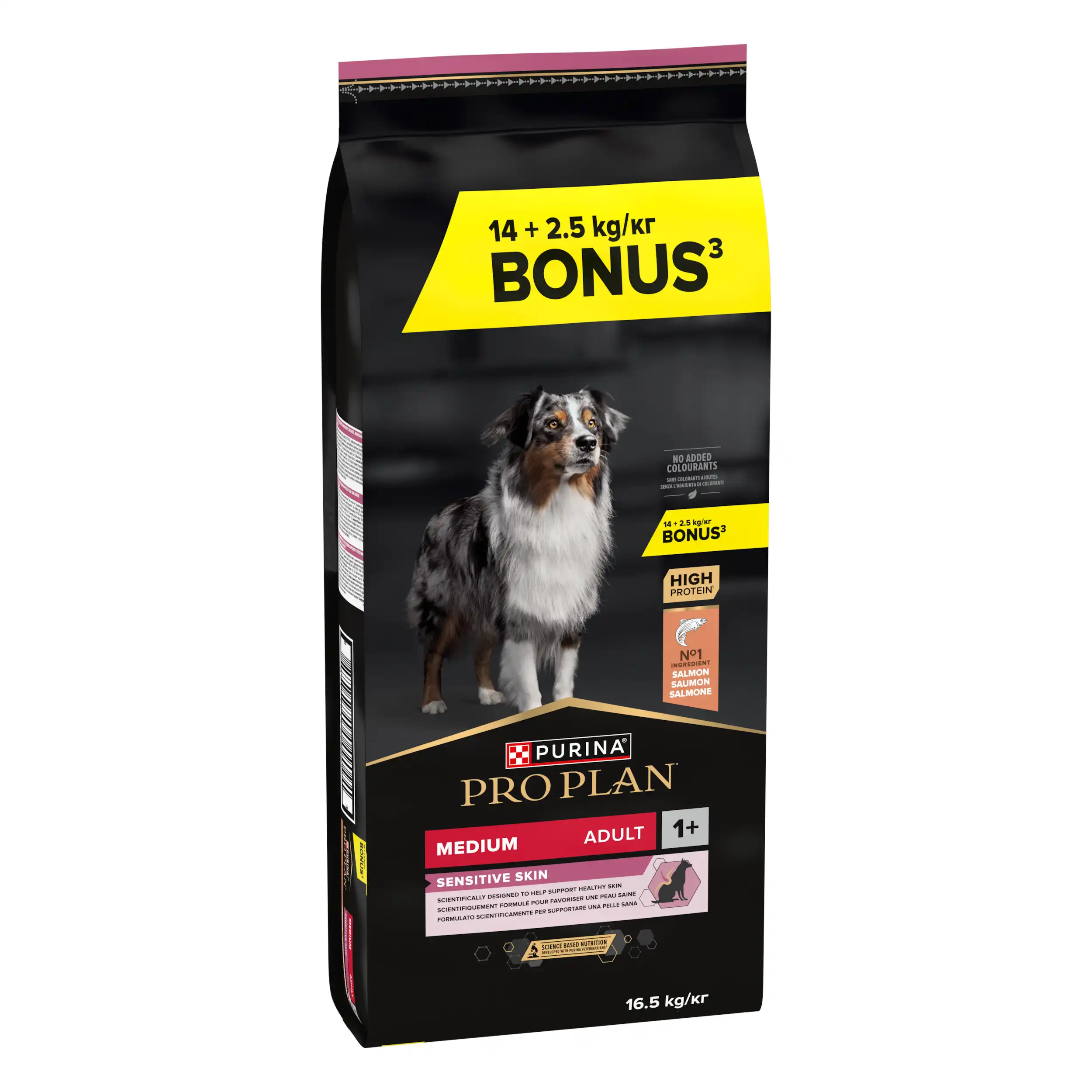 Purina Pro Plan Talie Medie Adult Piele Sensibilă cu Somon 14+ Câini 16.5kg