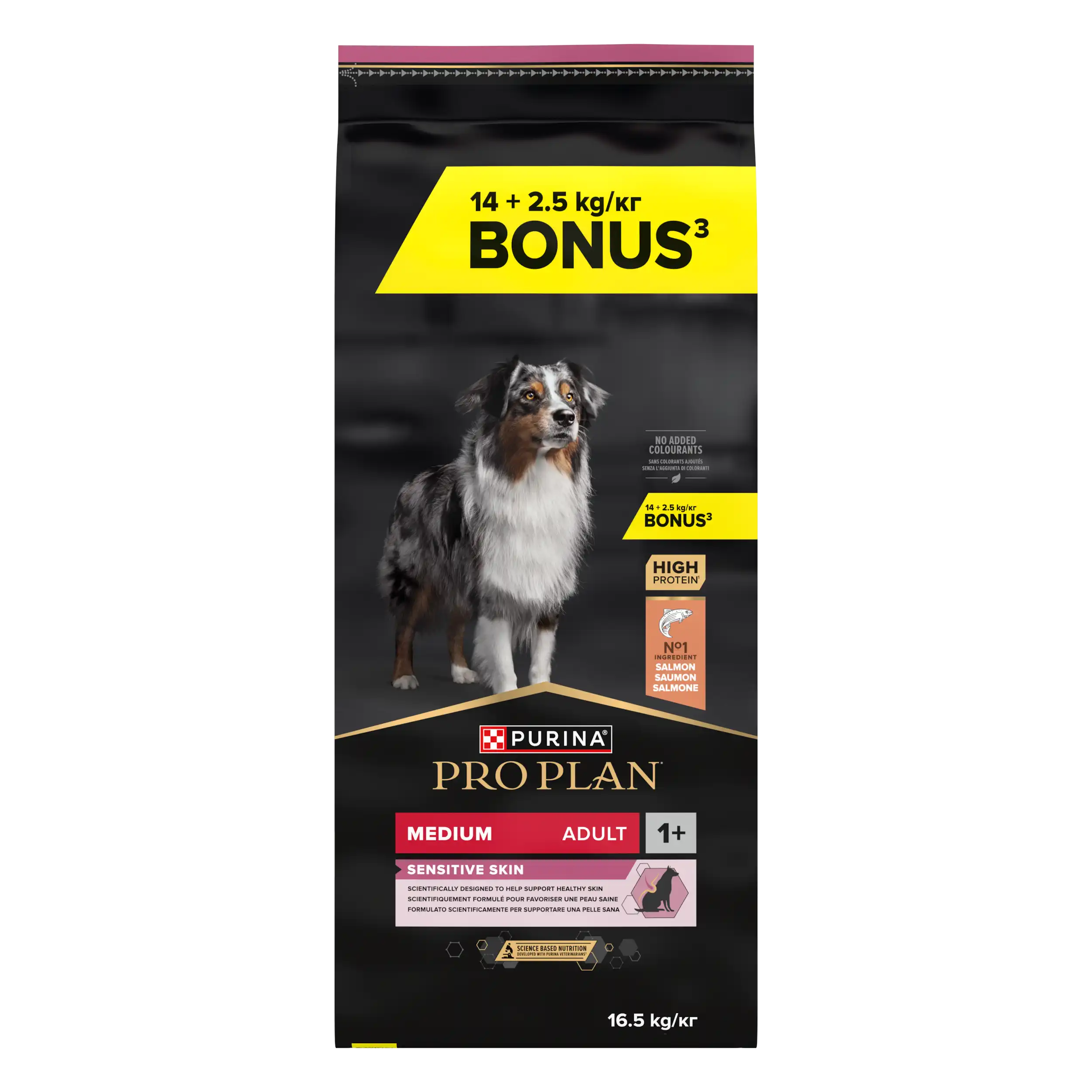 Purina Pro Plan Talie Medie Adult Piele Sensibilă cu Somon 14+ Câini 16.5kg