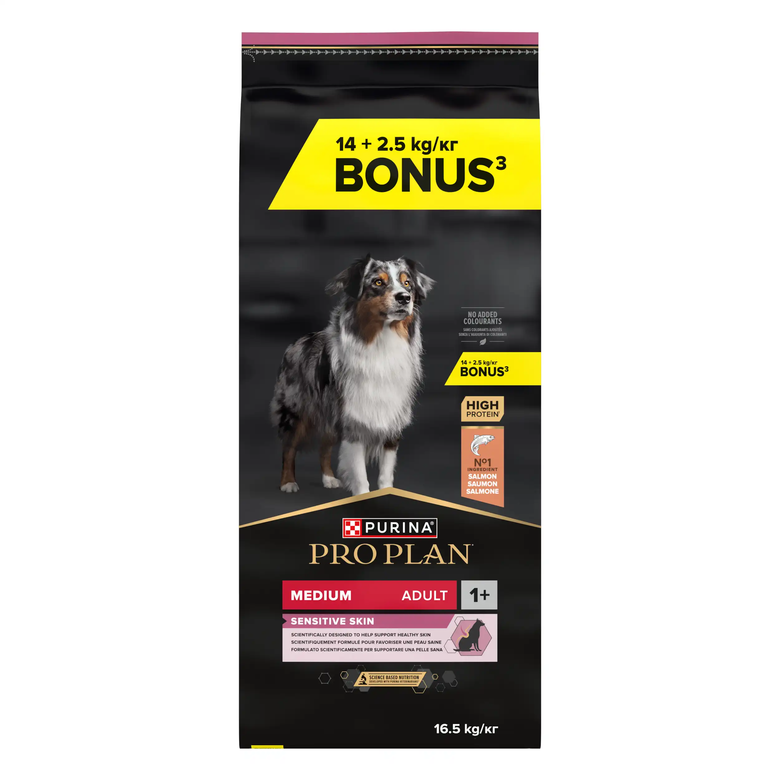 Purina Pro Plan Talie Medie Adult Piele Sensibilă cu Somon 14+ Câini 16.5kg