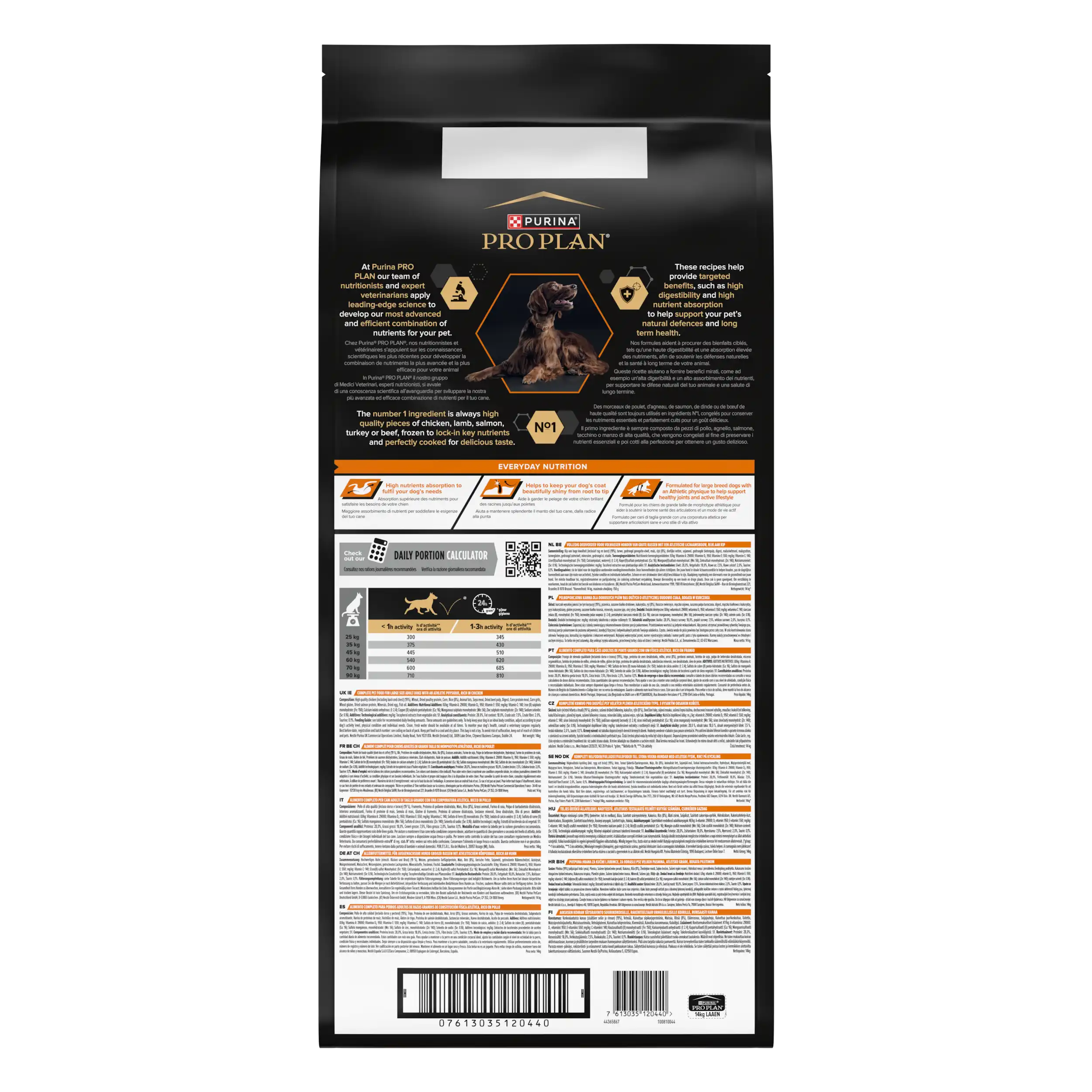 Purina Pro Plan Adult Everyday Nutrition Talie Mare Atletică Pui Câini 14kg
