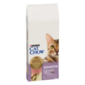 Purina Cat Chow Sensitive cu Somon Pisici 15kg