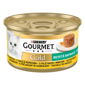 Purina Gourmet Gold Retete Rafinate cu Pui și Morcov Pisici 85g