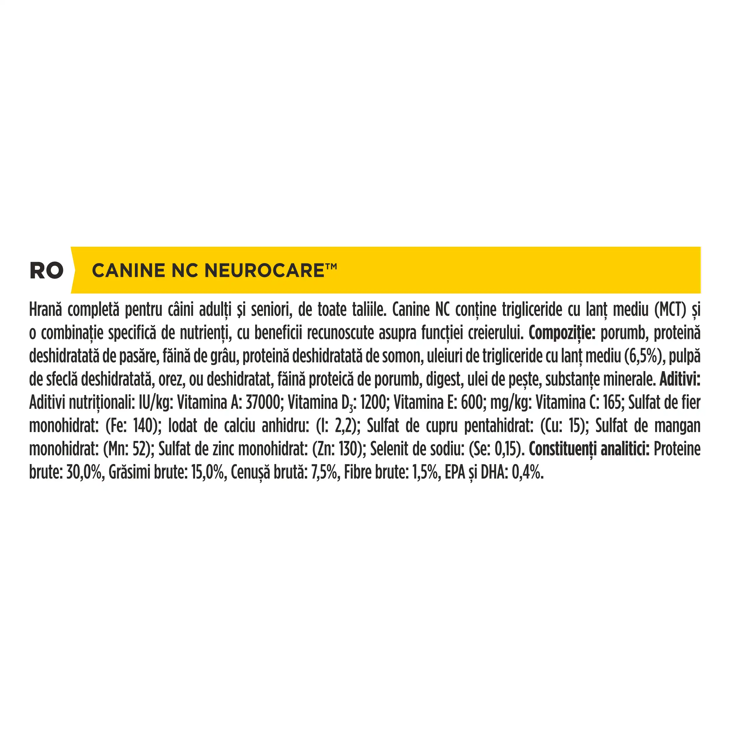 Purina Pro Plan Veterinary Diets NC Neurocare Câini 3kg