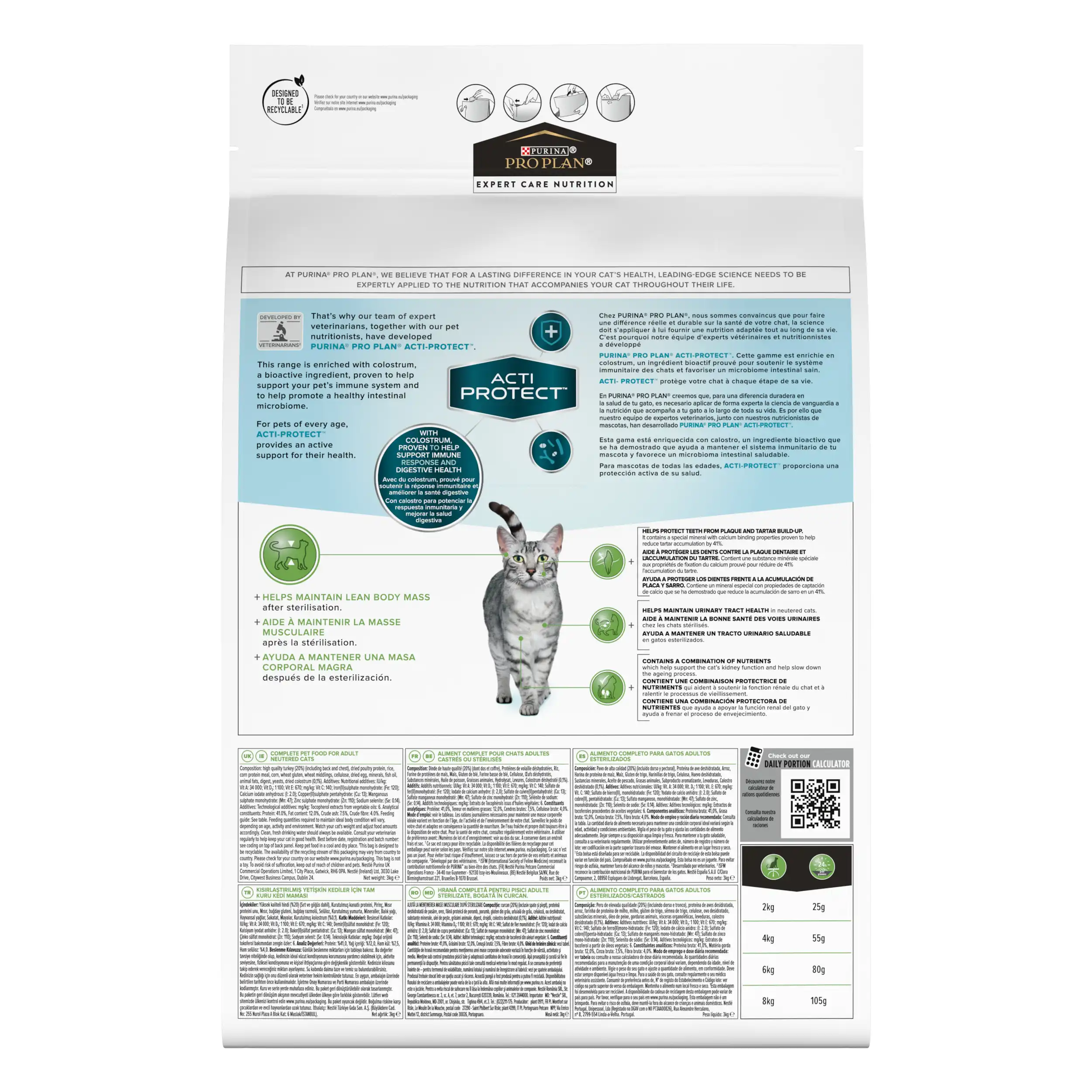 Purina Pro Plan Expert Care Nutrition Sterilised cu Curcan Pisici 3kg