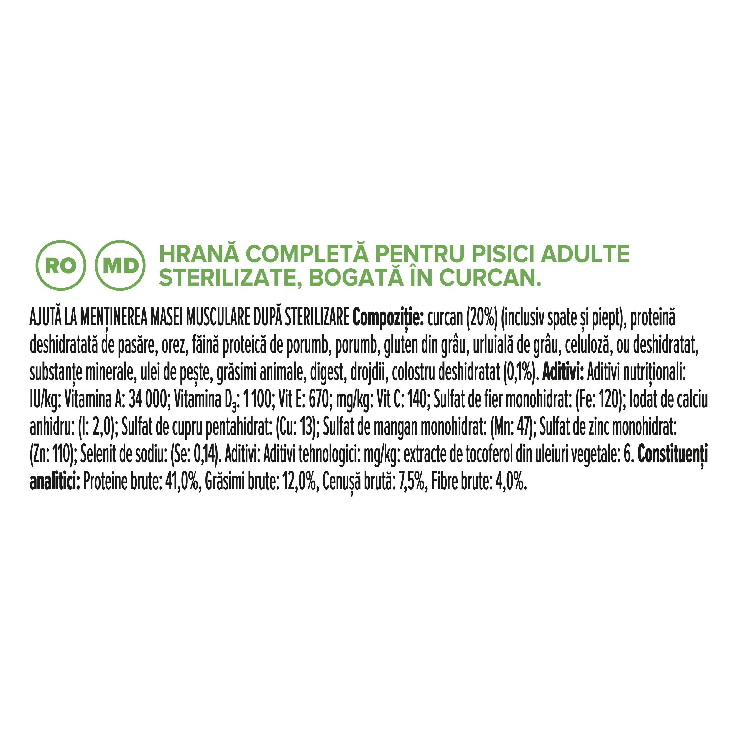 Purina Pro Plan Expert Care Nutrition Sterilised cu Curcan Pisici 3kg