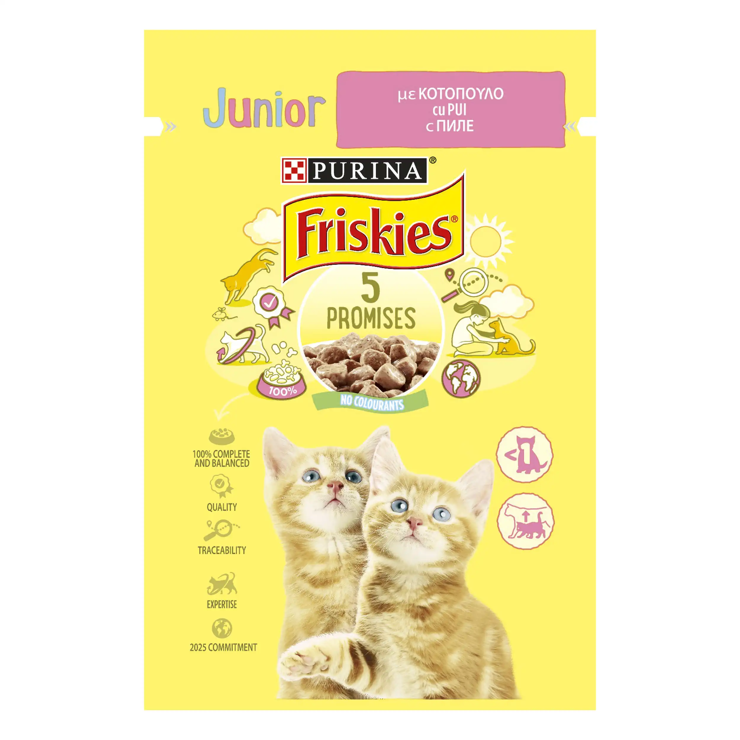 Purina Friskies Junior cu Pui în Sos Pisici 85g