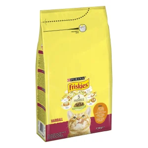 Purina Friskies Hairball cu Pui și Legume Pisici 1.5kg