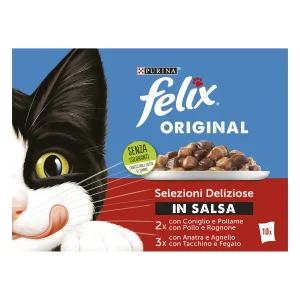 Purina Felix Original cu Rață și Miel Iepure și Pasăre de Curte Pisici 850g