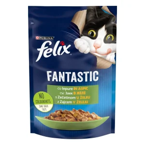 Purina Felix Fantastic cu Iepure în Aspic Pisici 85g
