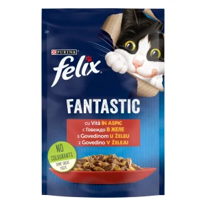 Purina Felix Fantastic cu Vită în Aspic Pisici 85g