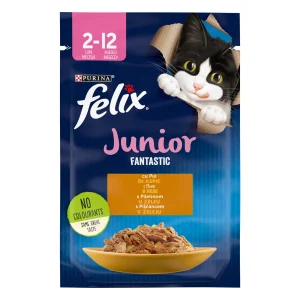 Purina Felix Fantastic Junior cu Pui în Aspic Pisici 85g