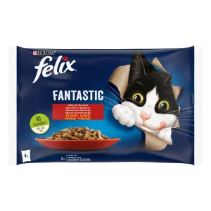 Purina Felix Fantastic cu Vită și Pui în Aspic Pachet Mixat Pisici 340g
