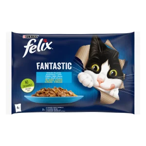 Purina Felix Fantastic cu Somon/Pește Cambula în Aspic Pachet Mixat Pisici 340g