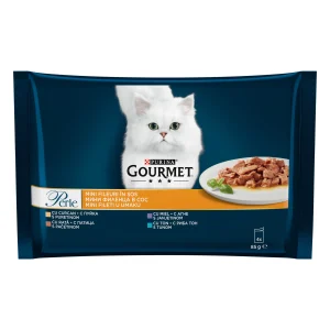 Purina Gourmet Perle Mini Fileuri în Sos cu Miel și Rață Pachet Mixat Pisici 340g