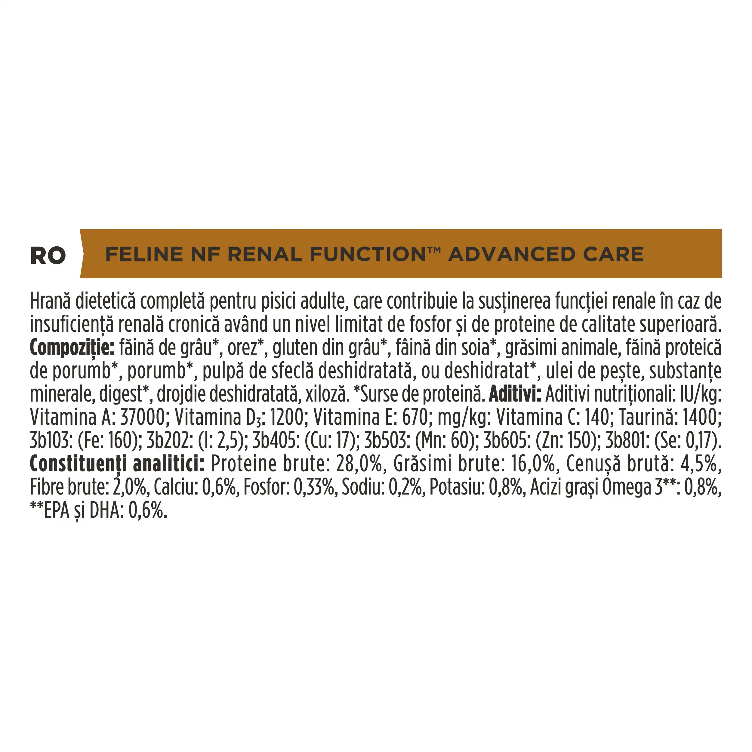 Purina Pro Plan Veterinary Diets NF Renal Function Advanced Care Pisici 1.5kg
