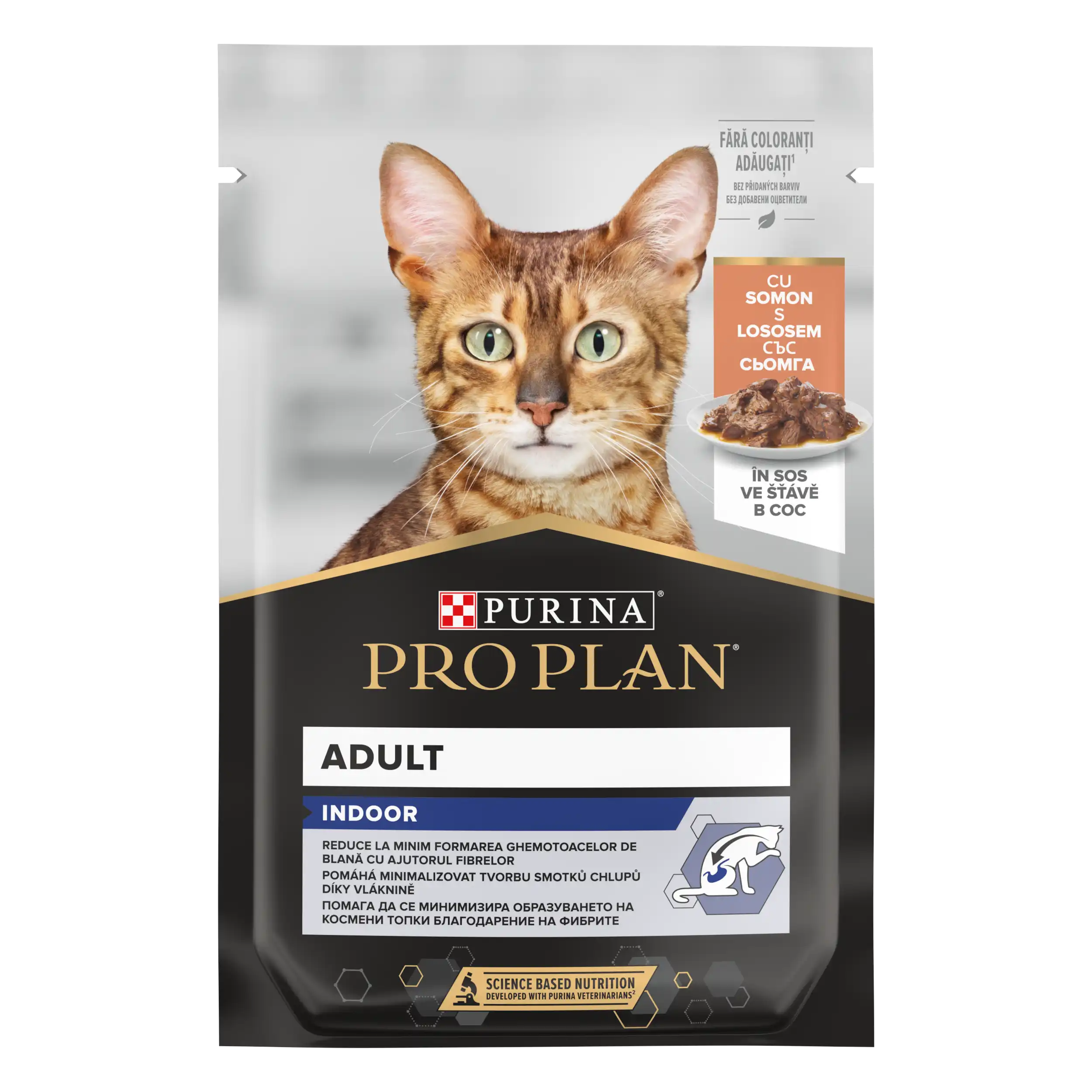 Purina Pro Plan Indoorcu Somon în Sos Pisici 85g
