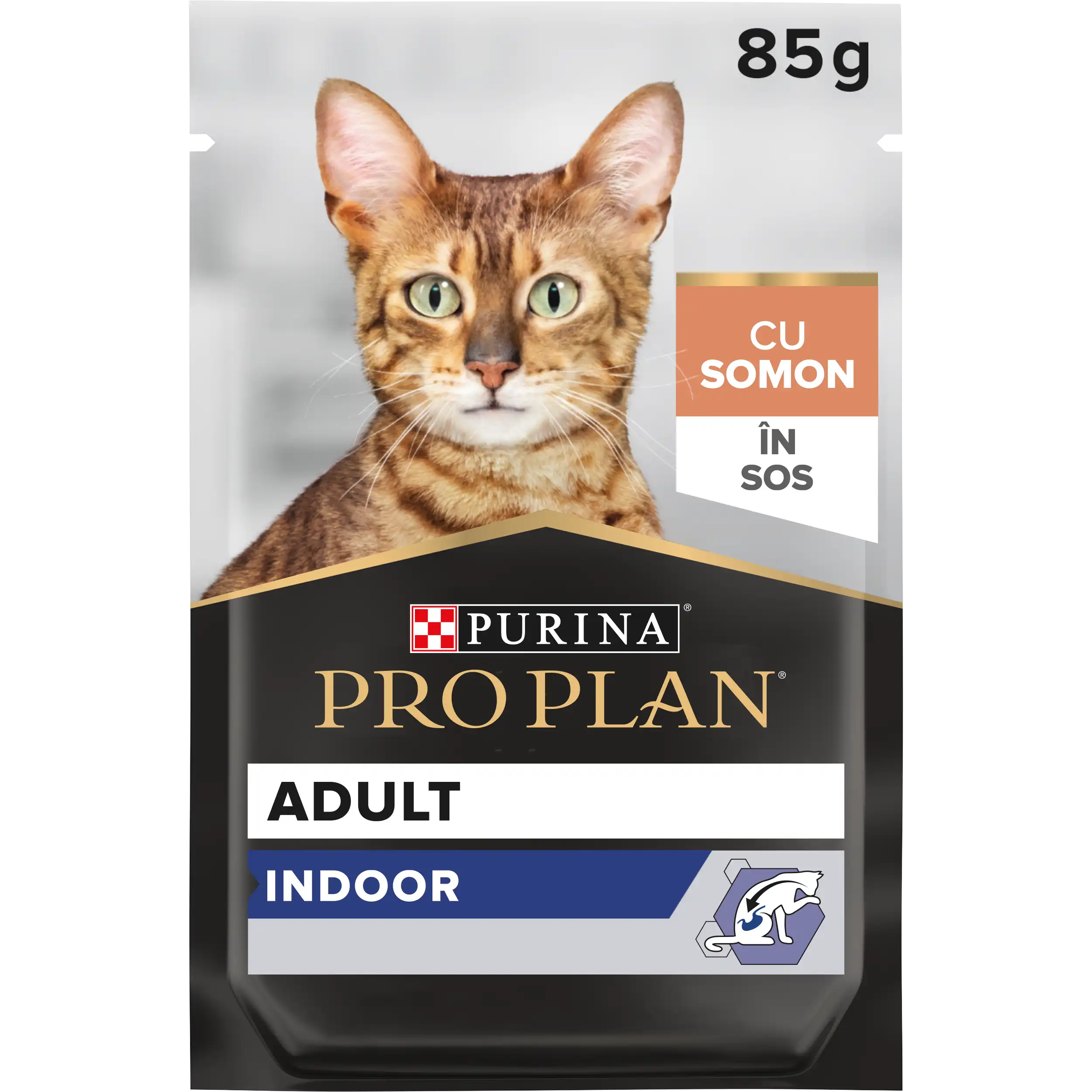 Purina Pro Plan Indoorcu Somon în Sos Pisici 85g