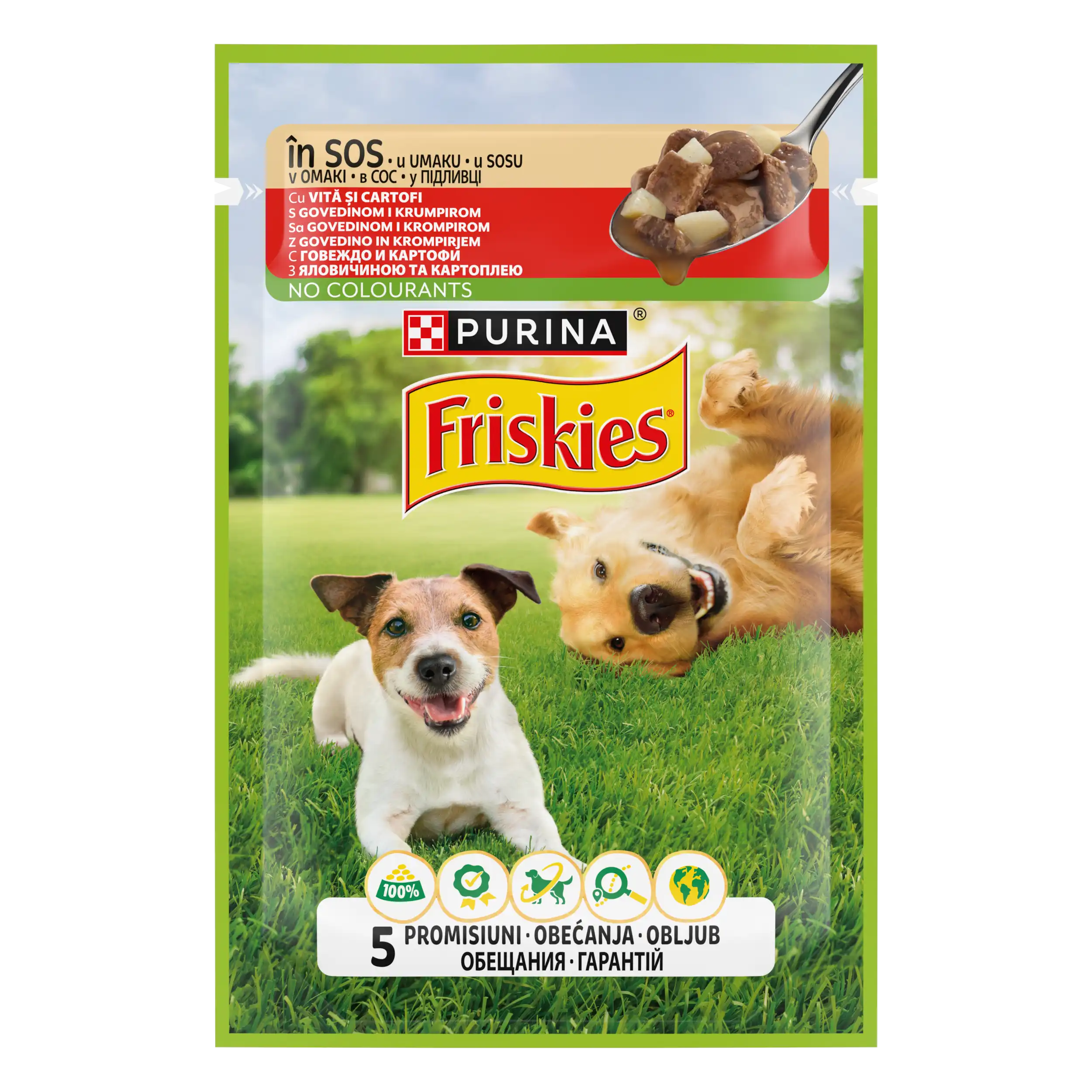 Purina Friskies Adult cu Vită și Cartofi în Sos Câini 85g