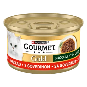 Purina Gourmet Gold Delicii Suculente cu Vită Pisici 85g