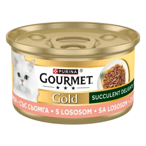 Purina Gourmet Gold Succulent Delights Delicii Suculente cu Somon Pisici 85g