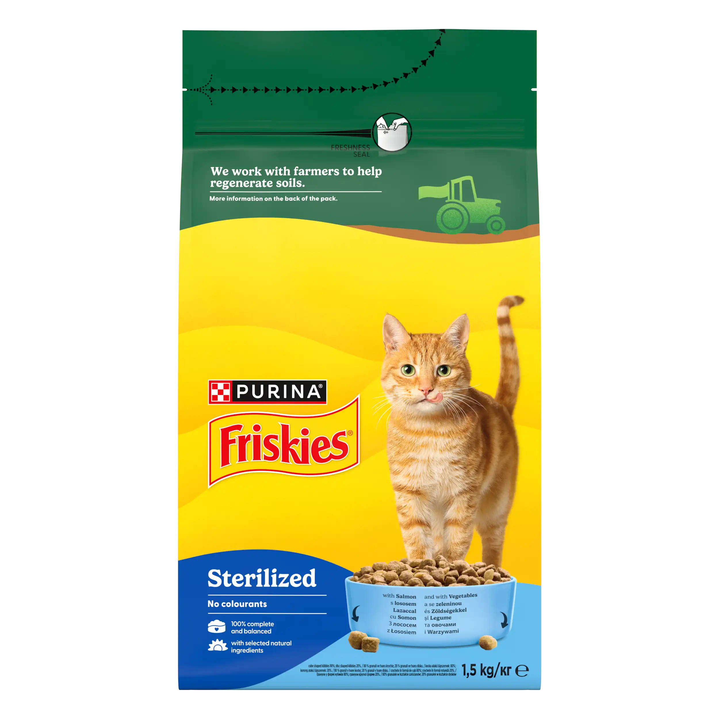 Purina Friskies Sterilized cu Somon și Legume Pisici 1.5kg