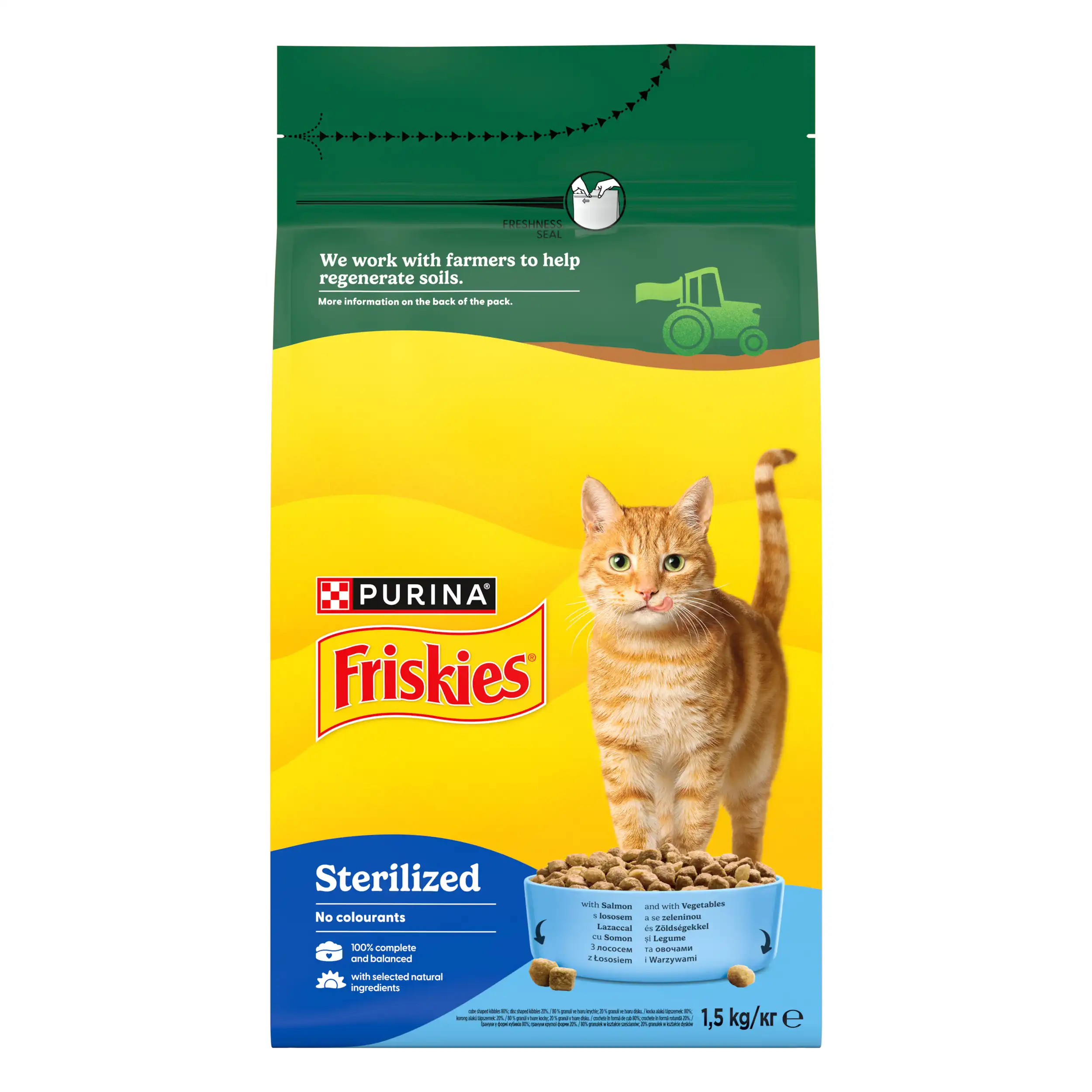 Purina Friskies Sterilized cu Somon și Legume Pisici 1.5kg