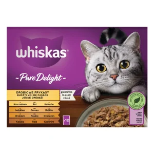 Whiskas Pure Delight hrană umedă pisici adulte pasăre aspic 12 pliculete 85g