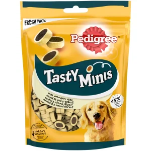 Pedigree Tasty Minis recompense brânză vită câini adulți 140 g