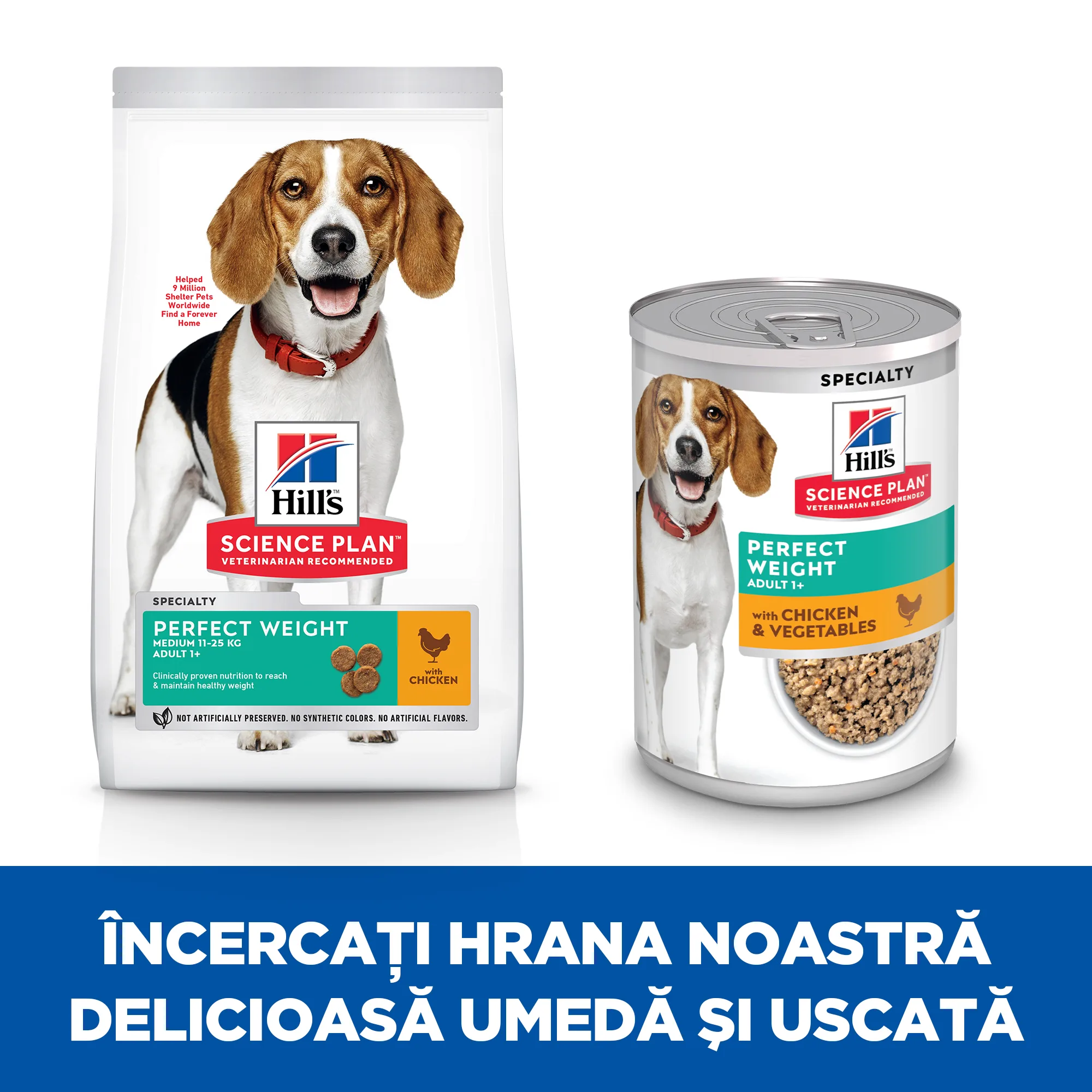 Hill's Science Plan Adult Perfect Weight Medium Breed Câini 12kg