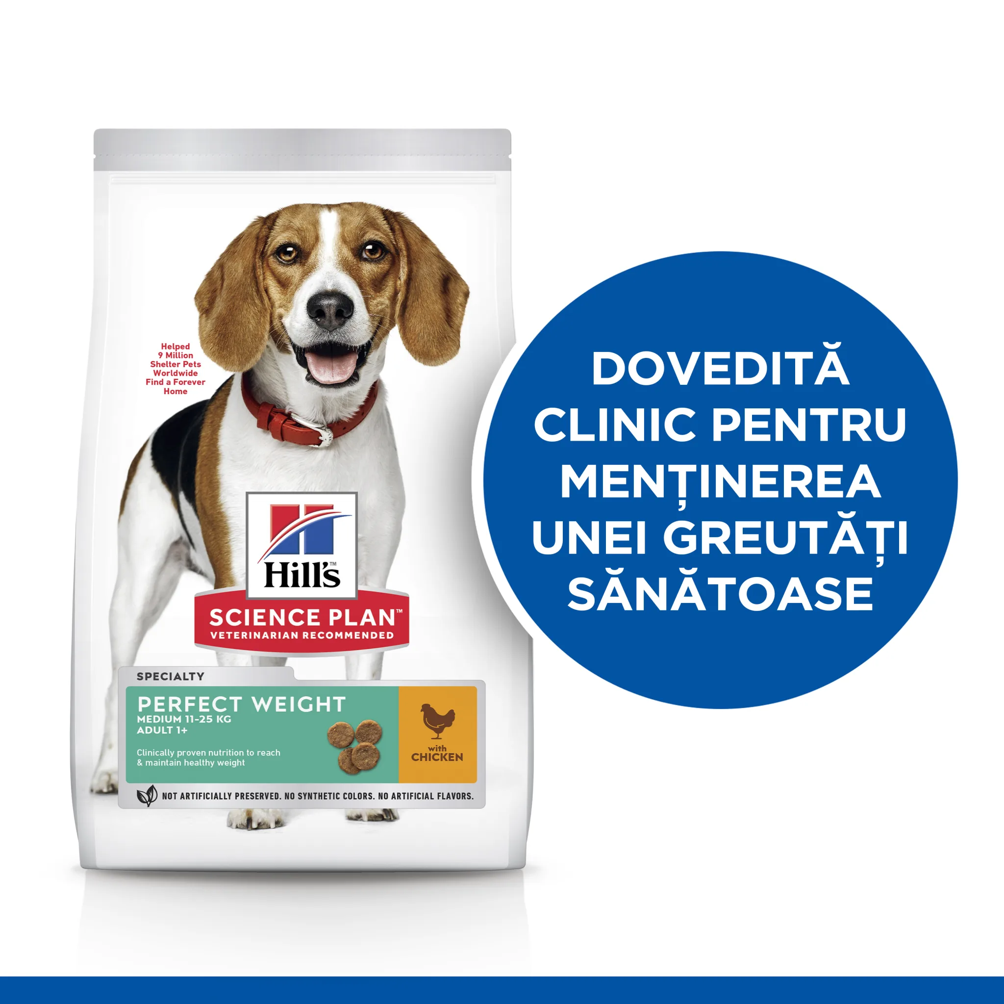 Hill's Science Plan Adult Perfect Weight Medium Breed Câini 12kg