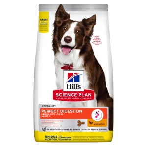 Hill's Science Plan Perfect Digestion Medium Adult 1+ cu Pui și Orez Câini 2.5kg